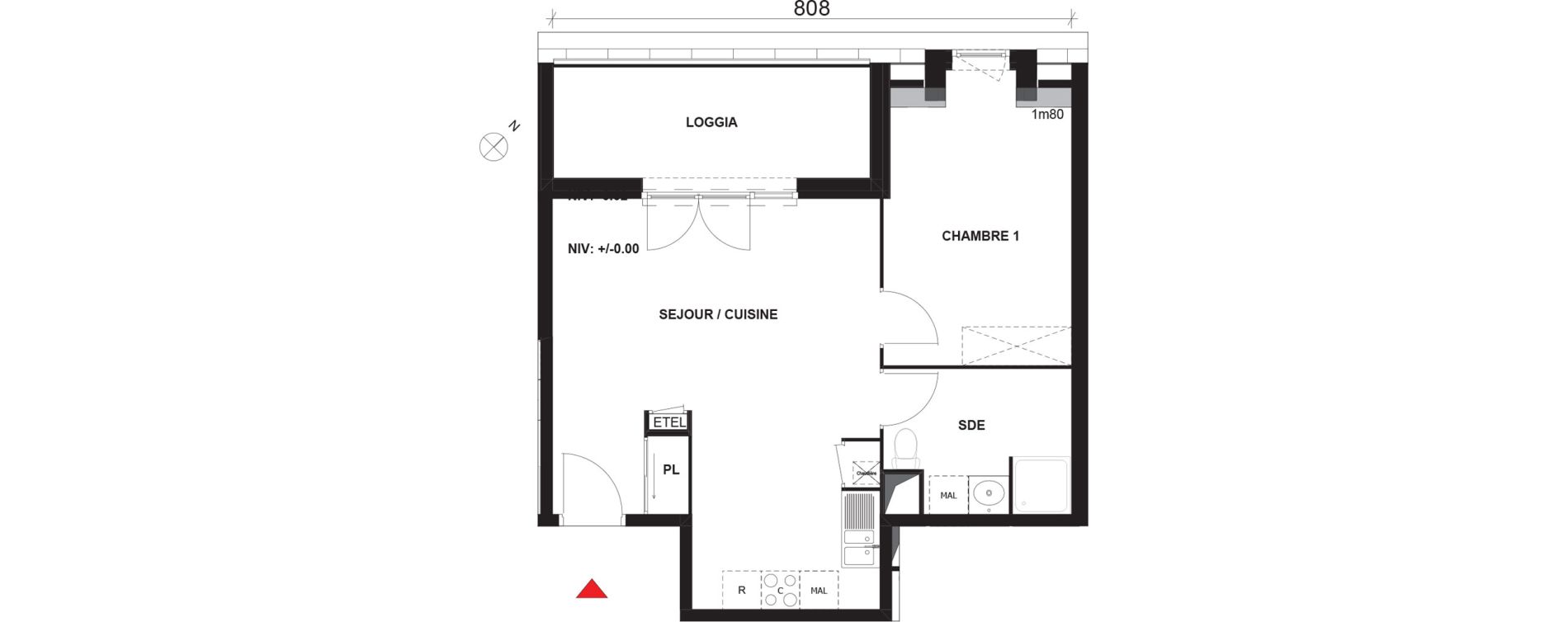 Appartement T2 de 47,51 m2 &agrave; Mont-Saint-Aignan Pl&eacute;iade - gendarmerie