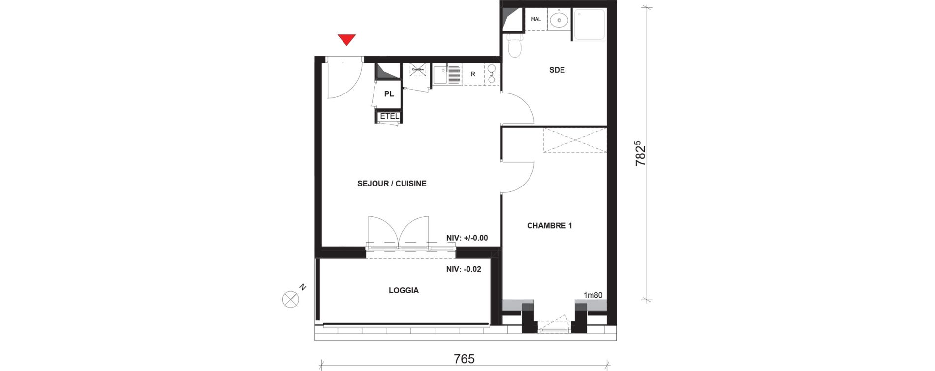 Appartement T2 de 44,88 m2 &agrave; Mont-Saint-Aignan Pl&eacute;iade - gendarmerie