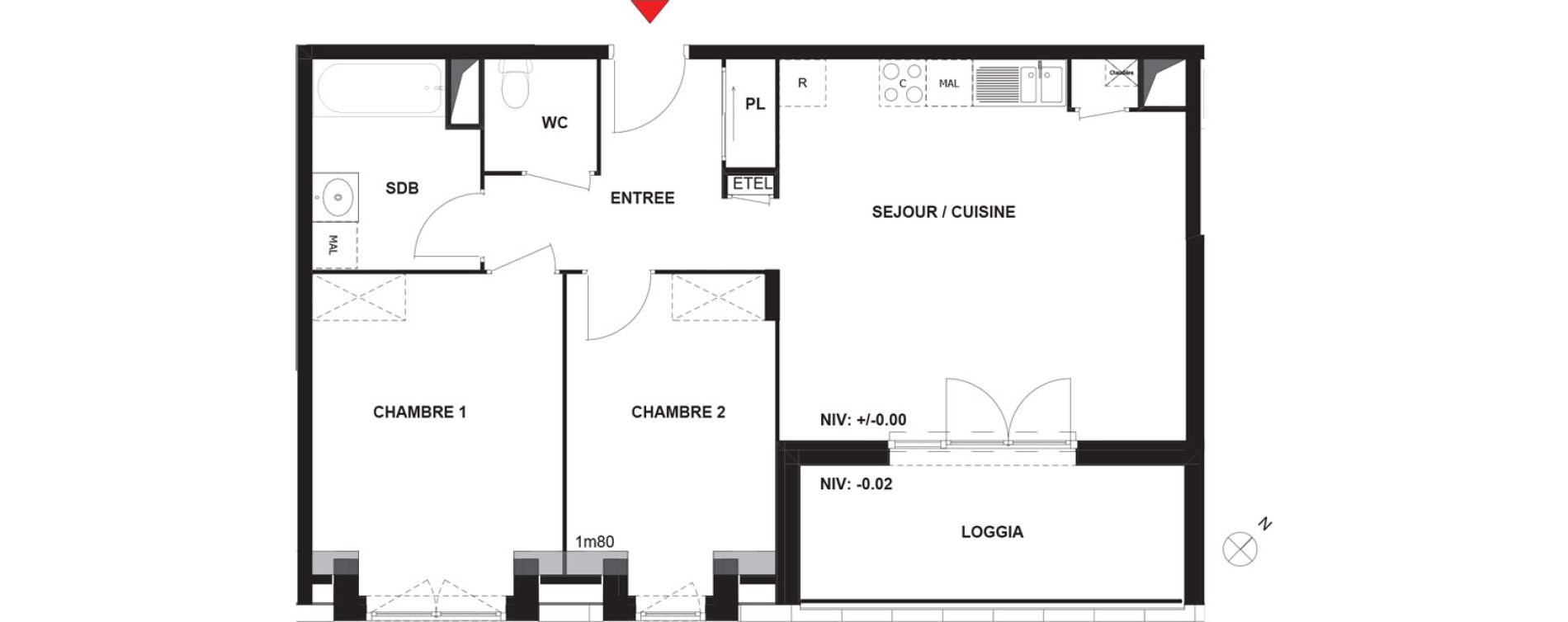 Appartement T3 de 63,51 m2 &agrave; Mont-Saint-Aignan Pl&eacute;iade - gendarmerie