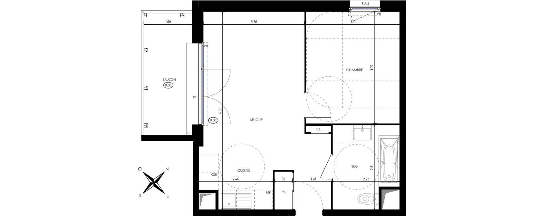 Appartement T2 de 41,65 m2 &agrave; Montville Centre