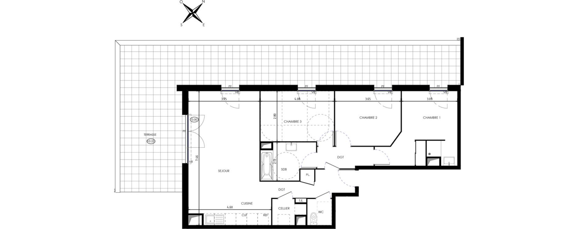 Appartement T4 de 86,80 m2 &agrave; Montville Centre