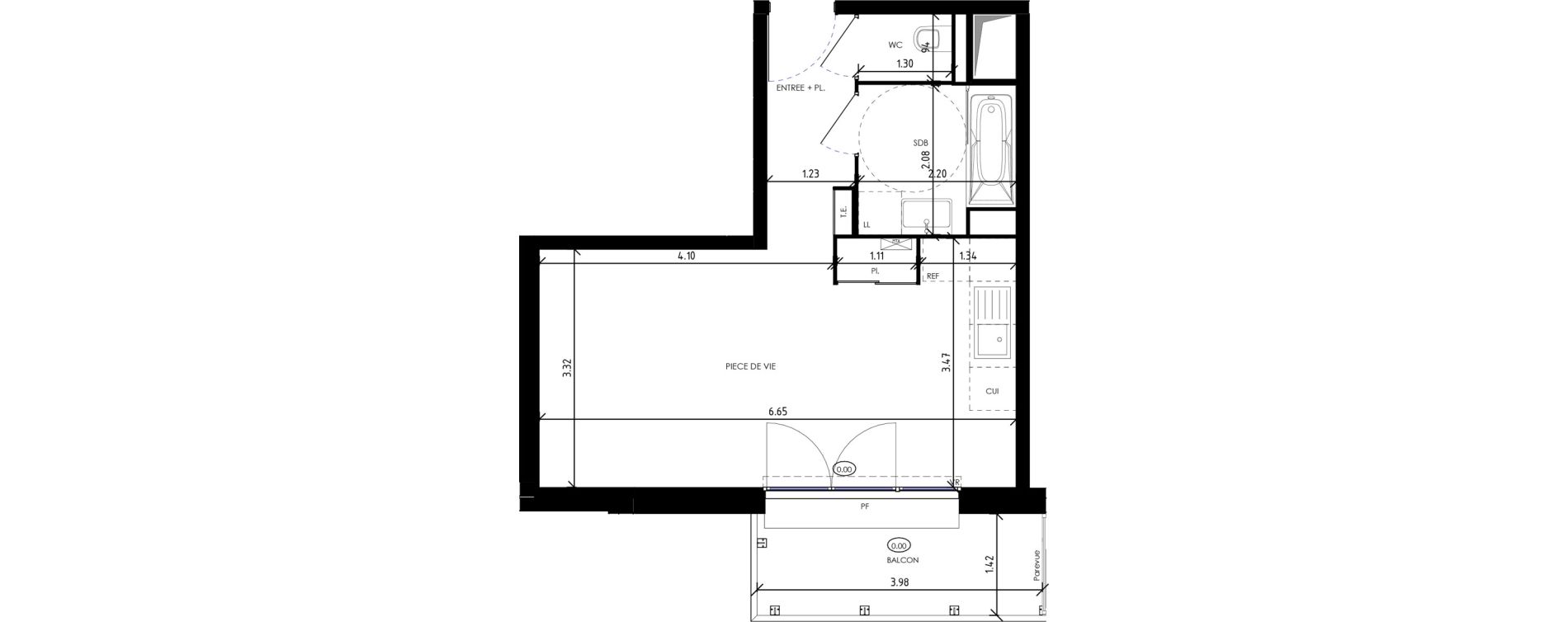 Appartement T1 de 31,70 m2 &agrave; Montville Centre