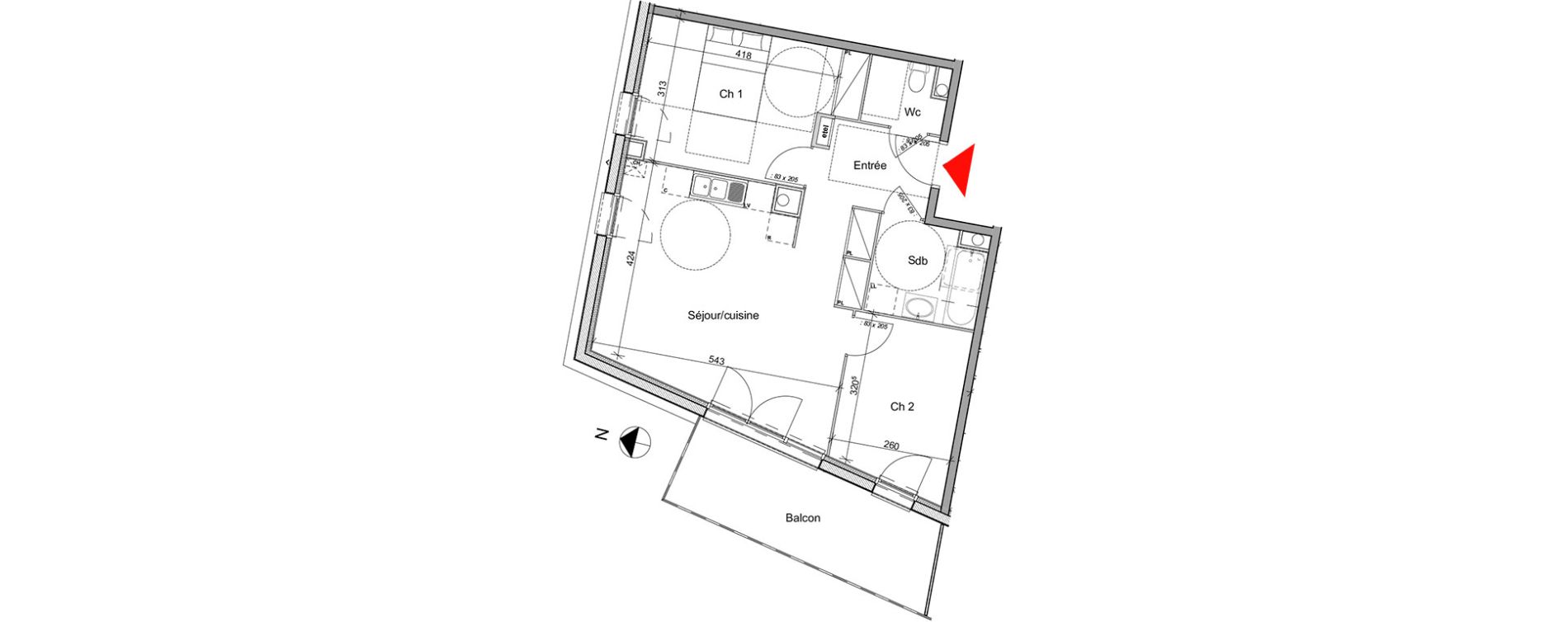 Appartement T3 de 60,96 m2 &agrave; Notre-Dame-De-Bondeville Centre