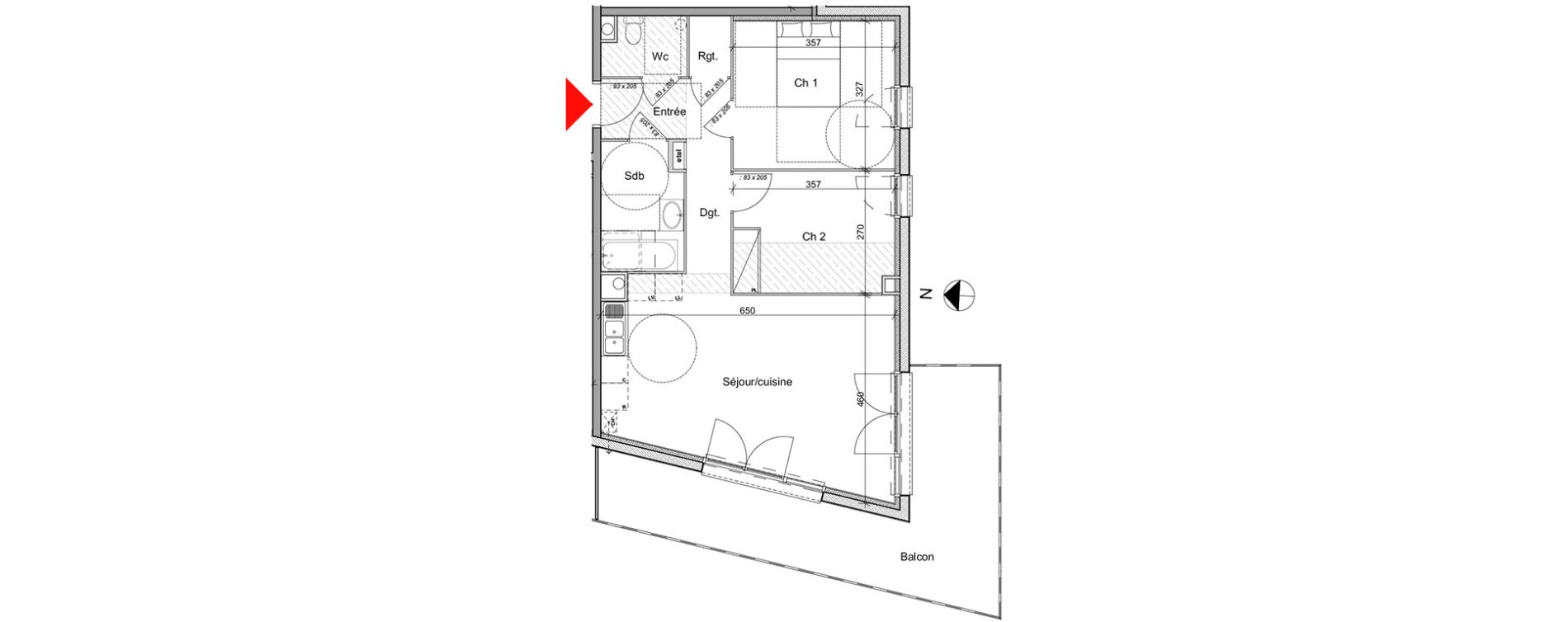 Appartement T3 de 62,78 m2 &agrave; Notre-Dame-De-Bondeville Centre