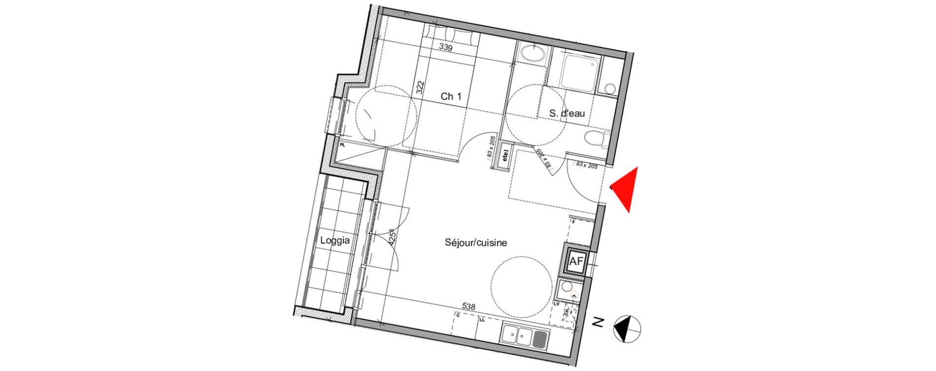Appartement T2 de 41,87 m2 &agrave; Notre-Dame-De-Bondeville Centre