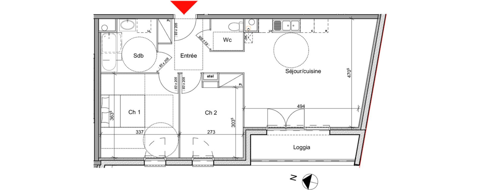Appartement T3 de 60,45 m2 &agrave; Notre-Dame-De-Bondeville Centre