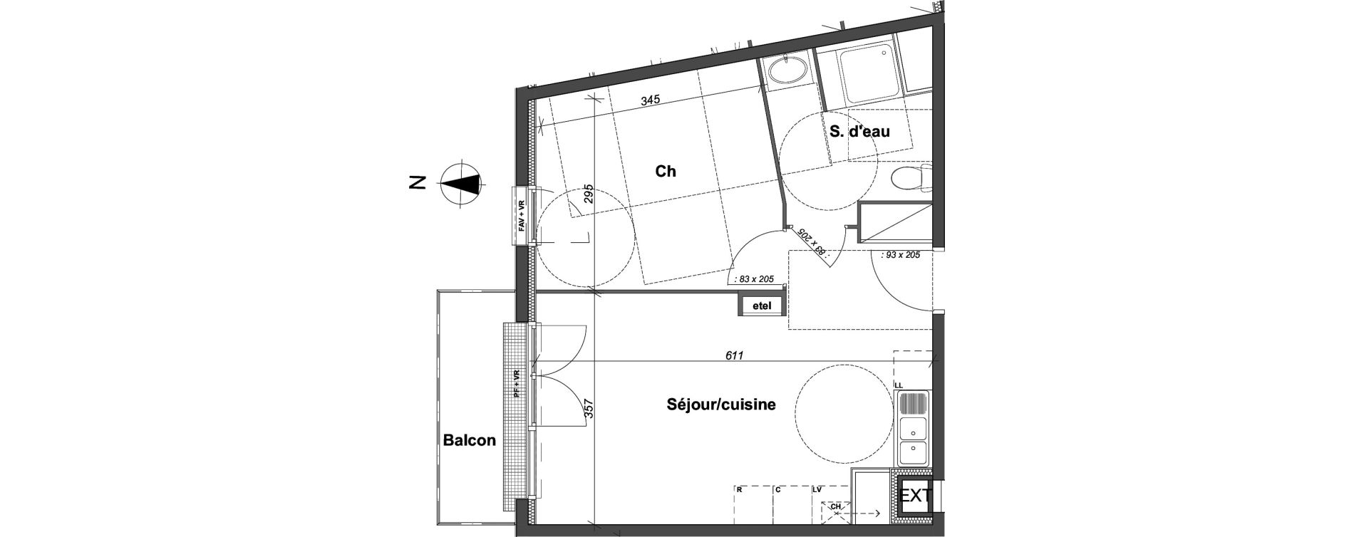 Appartement T2 de 41,11 m2 &agrave; Notre-Dame-De-Bondeville Centre