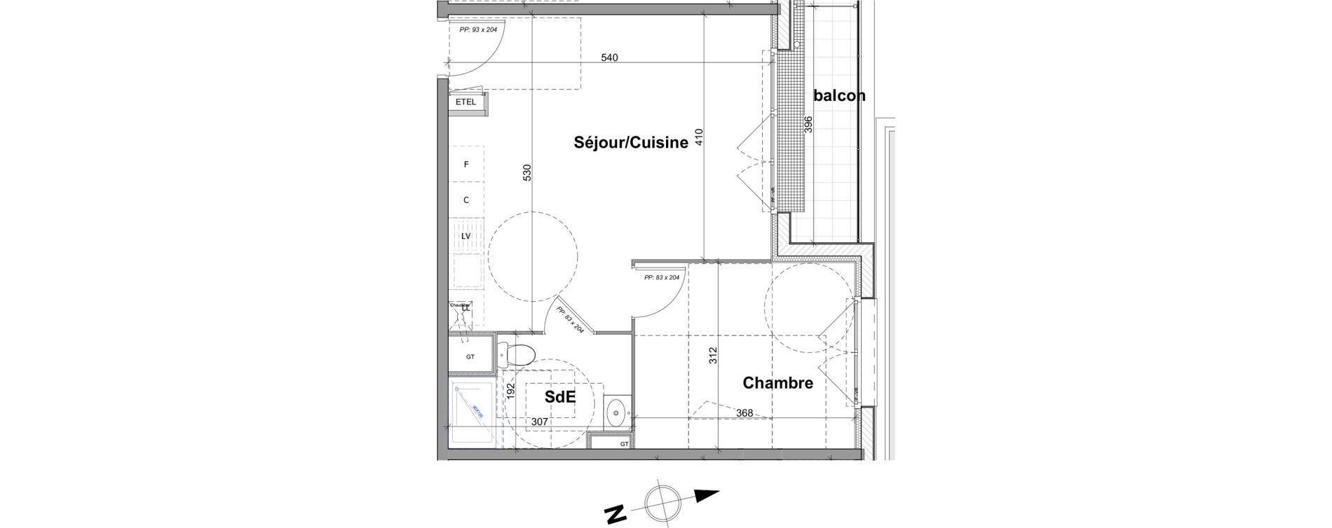 Appartement T2 de 42,12 m2 &agrave; Notre-Dame-De-Bondeville Vall&eacute;e du cailly - centre ville ouest