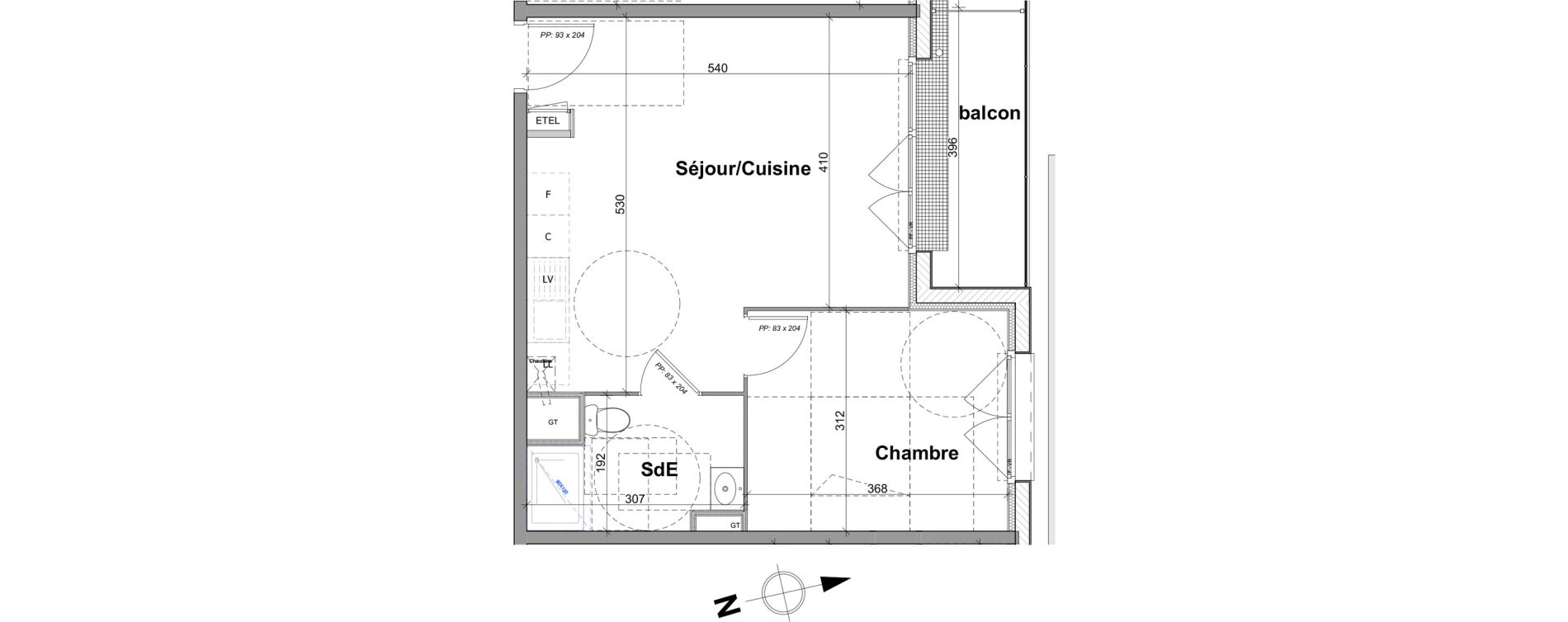 Appartement T2 de 42,12 m2 &agrave; Notre-Dame-De-Bondeville Vall&eacute;e du cailly - centre ville ouest