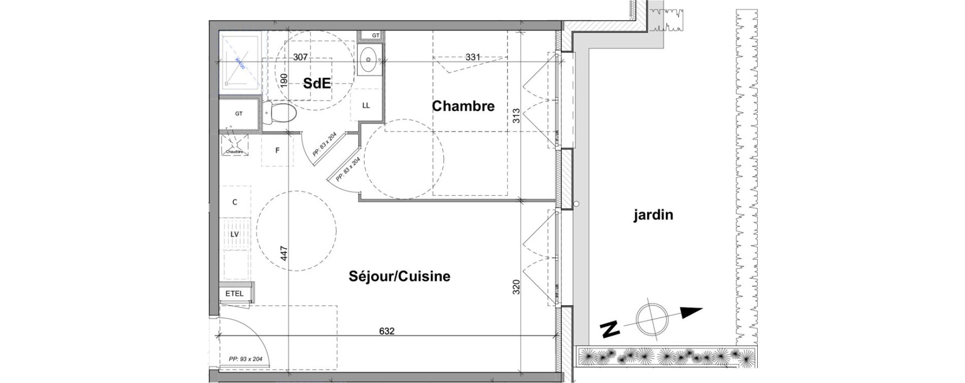 Appartement T2 de 39,12 m2 &agrave; Notre-Dame-De-Bondeville Vall&eacute;e du cailly - centre ville ouest