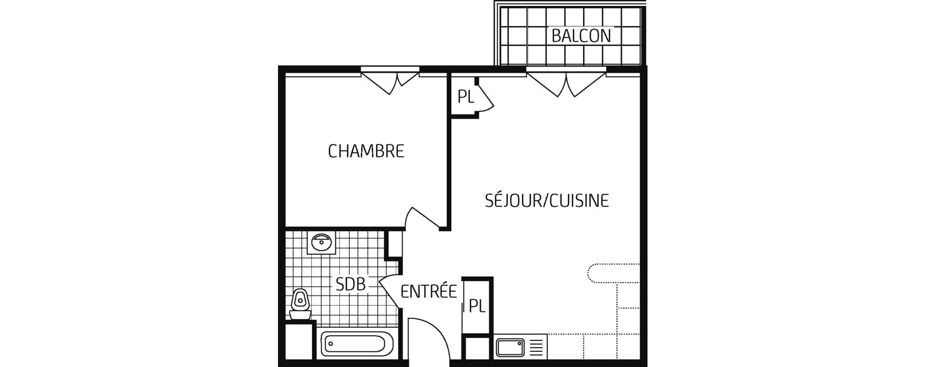 Appartement T2 de 44,79 m2 &agrave; Notre-Dame-De-Bondeville Centre