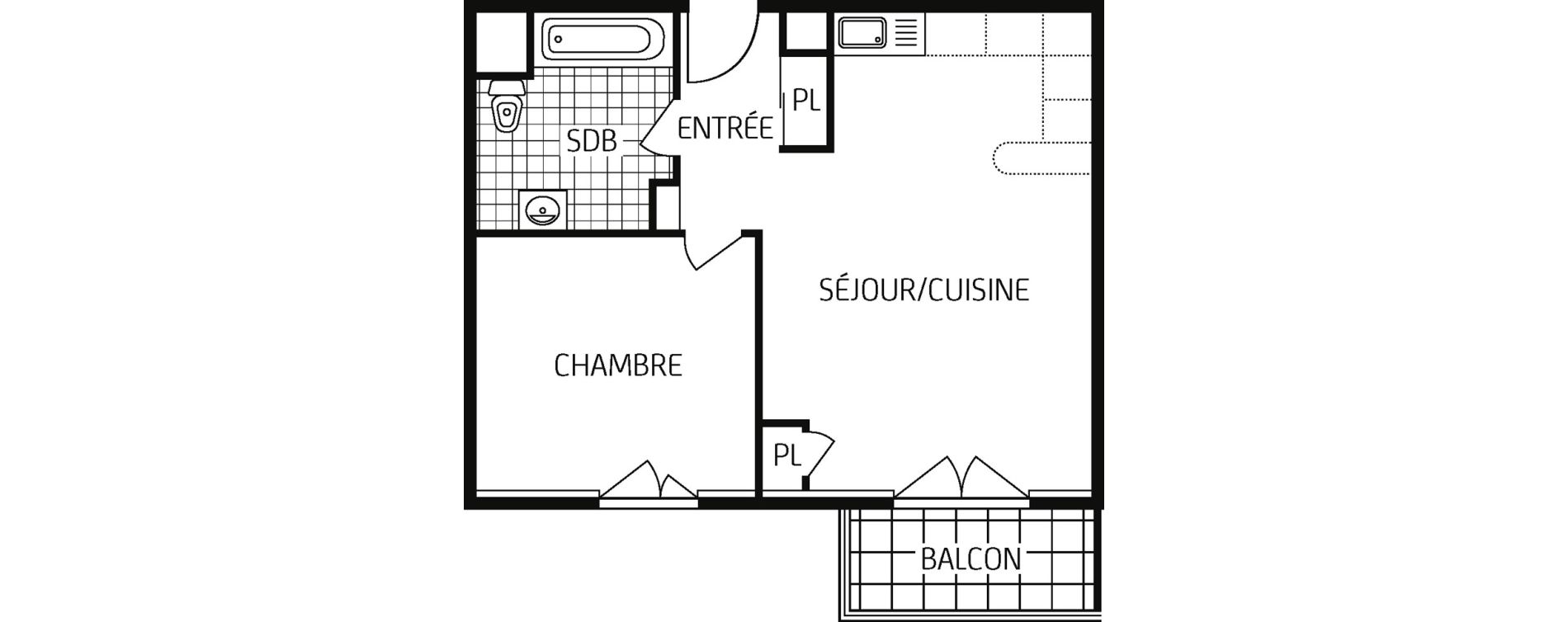 Appartement T2 de 45,82 m2 &agrave; Notre-Dame-De-Bondeville Centre