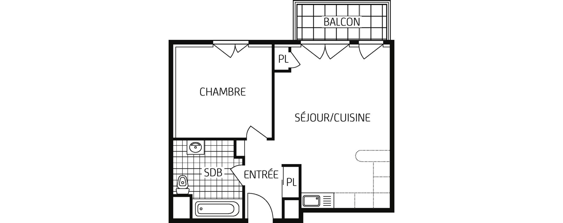 Appartement T2 de 43,28 m2 &agrave; Notre-Dame-De-Bondeville Centre