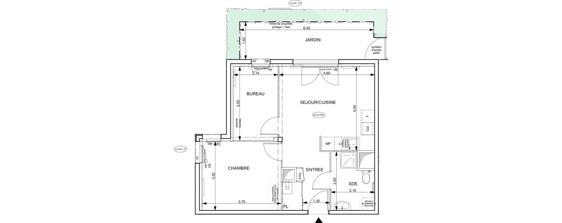 Appartement T2 de 49,67 m2 &agrave; Notre-Dame-De-Bondeville Vall&eacute;e du cailly - centre ville ouest