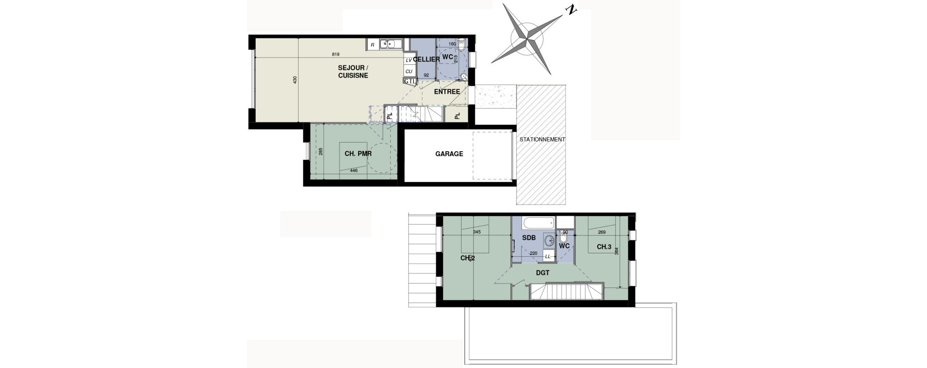 Maison T4 de 91,00 m2 &agrave; Octeville-Sur-Mer Centre