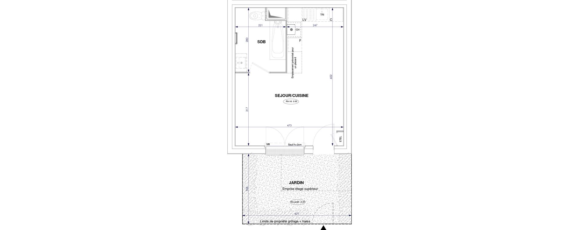 Studio de 27,50 m2 &agrave; Oissel Centre