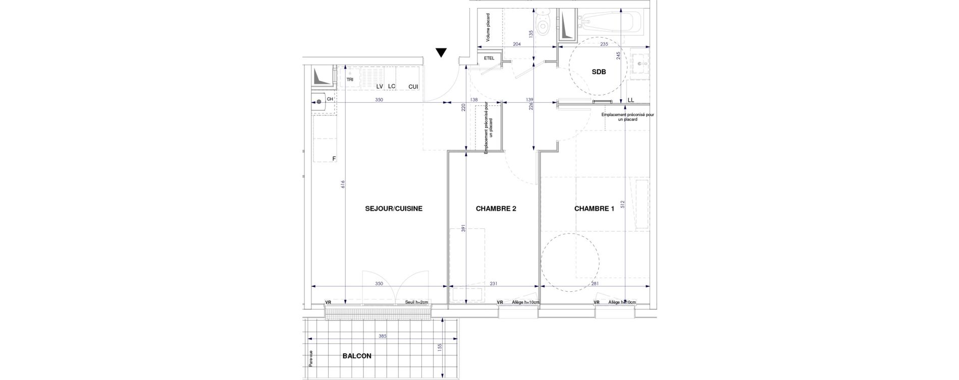 Appartement T3 de 57,98 m2 &agrave; Oissel Centre