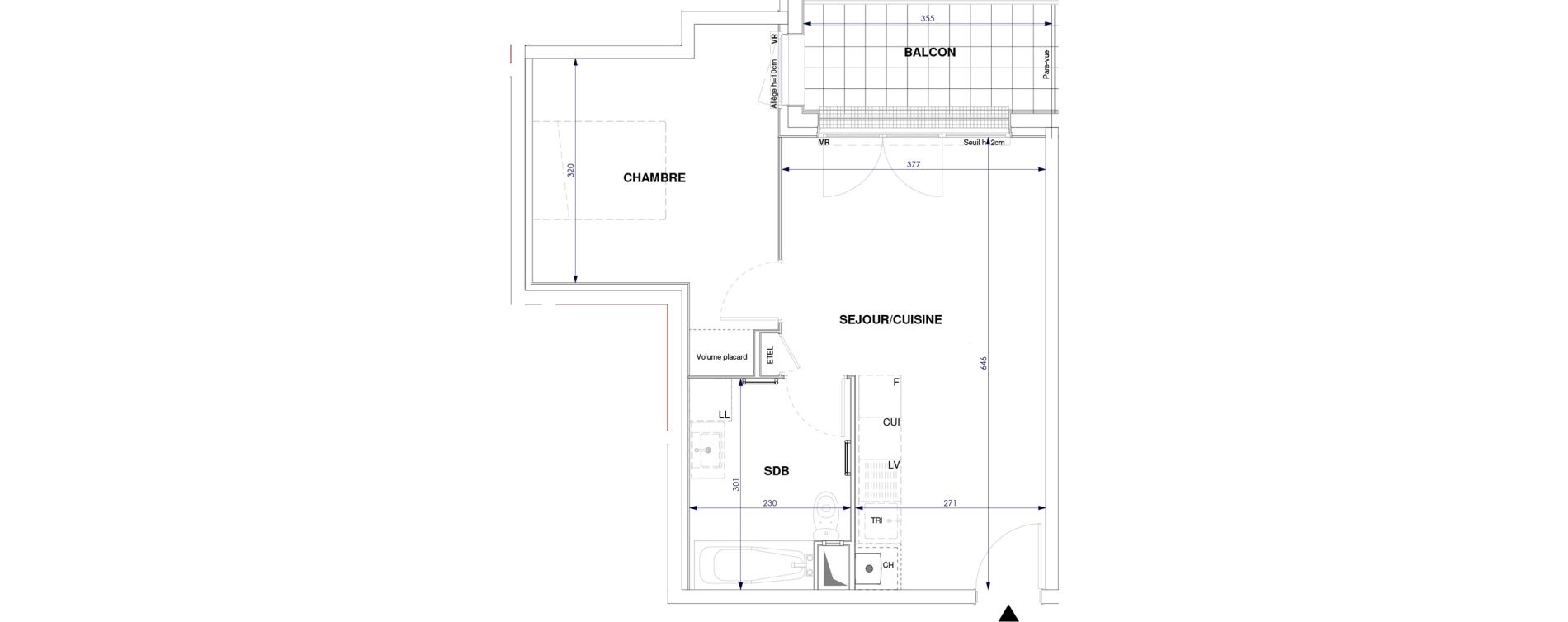Appartement T2 de 40,91 m2 &agrave; Oissel Centre