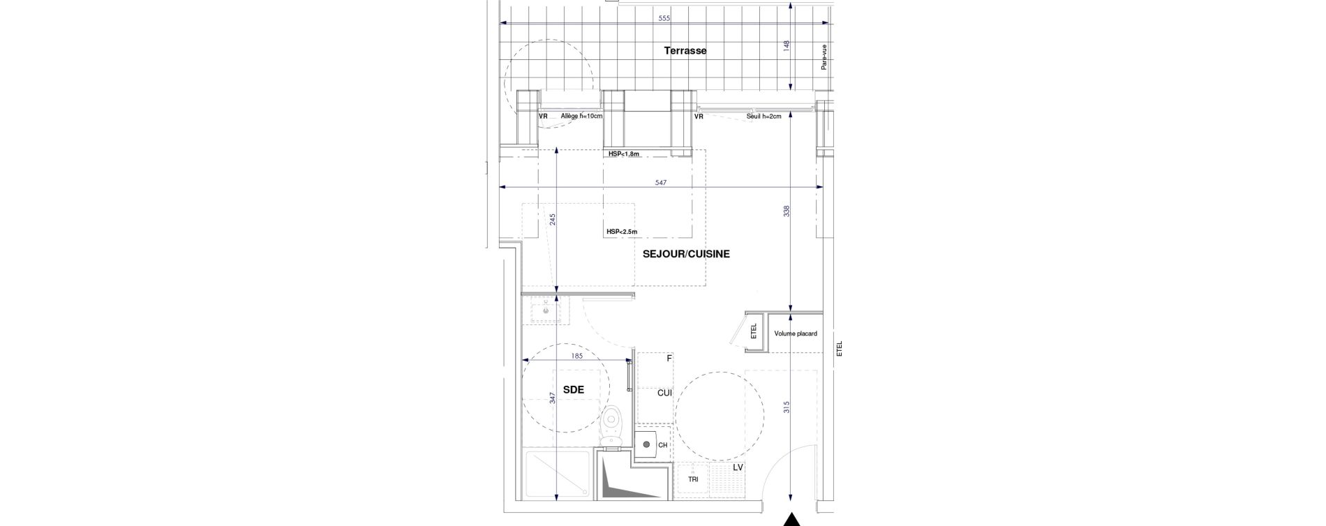 Studio de 31,09 m2 &agrave; Oissel Centre