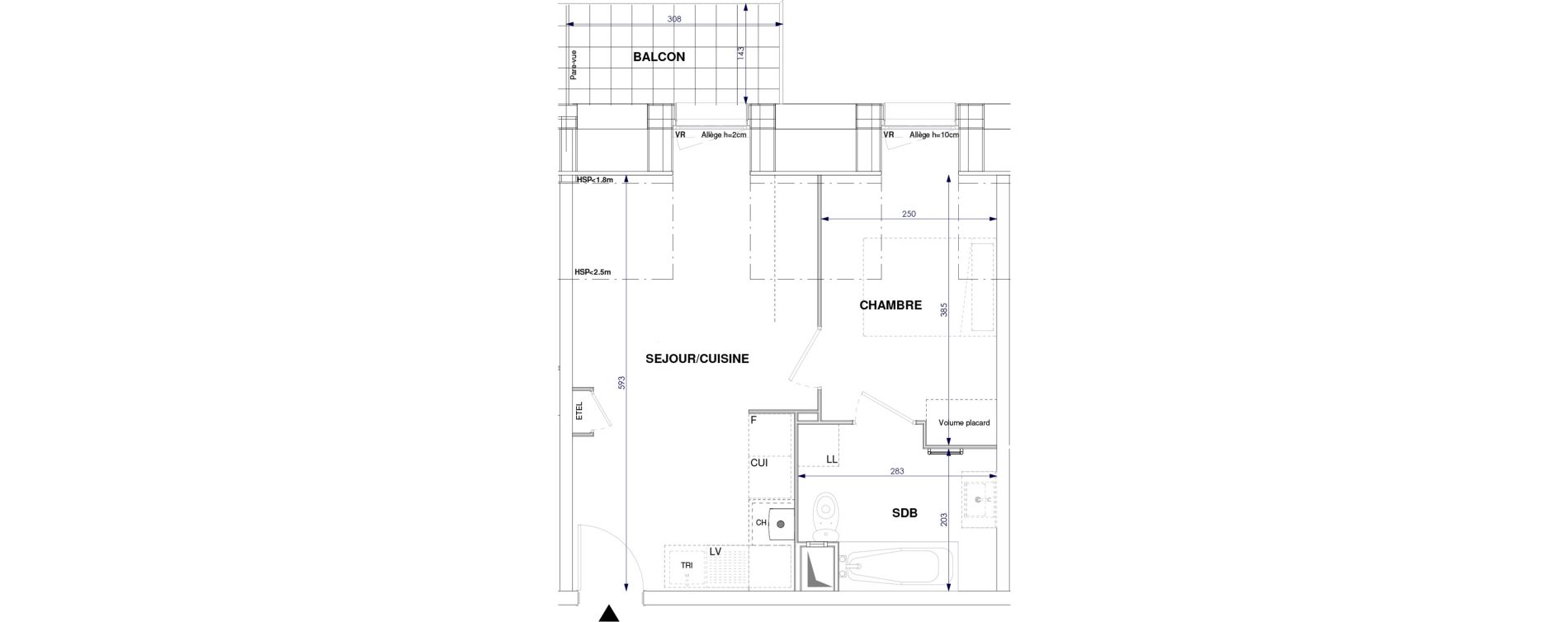 Appartement T2 de 36,25 m2 &agrave; Oissel Centre