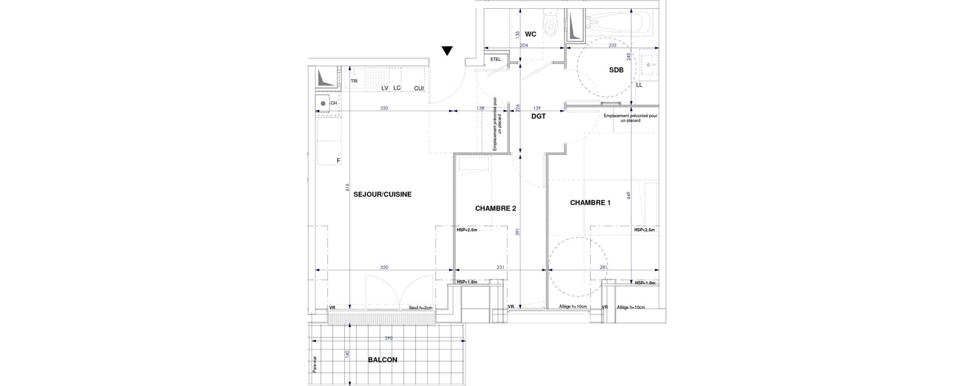 Appartement T3 de 56,05 m2 &agrave; Oissel Centre