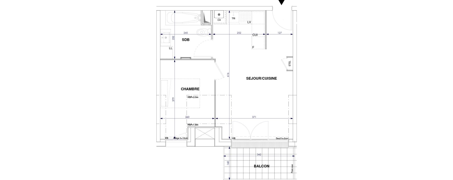 Appartement T2 de 37,52 m2 &agrave; Oissel Centre