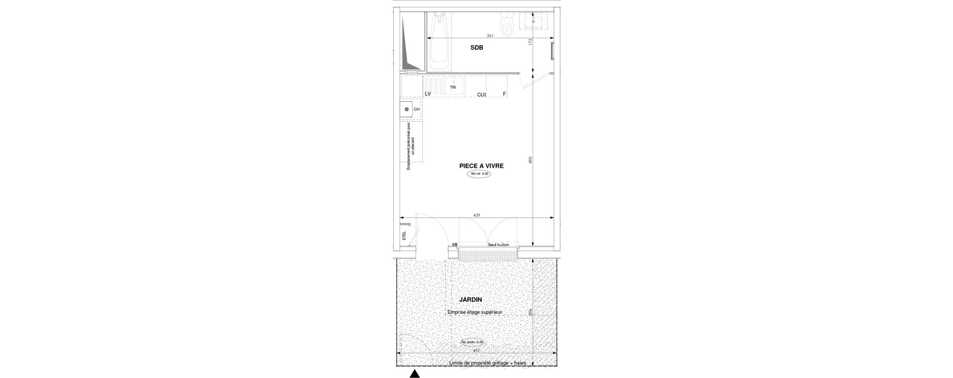 Studio de 27,51 m2 &agrave; Oissel Centre