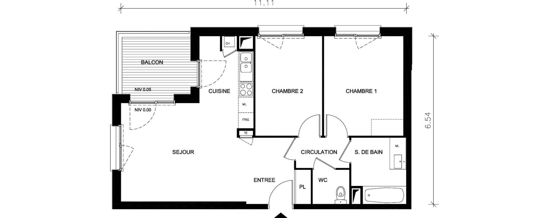Appartement T3 de 61,78 m2 &agrave; Petit-Couronne Centre