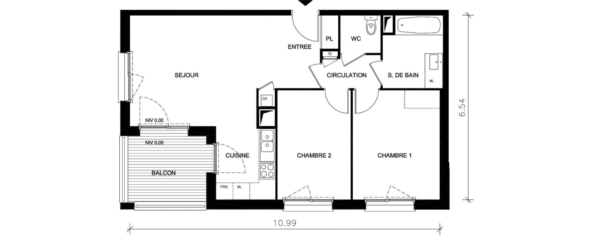 Appartement T3 de 62,15 m2 &agrave; Petit-Couronne Centre