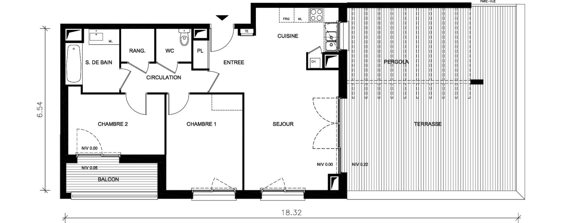 Appartement T3 de 66,07 m2 &agrave; Petit-Couronne Centre