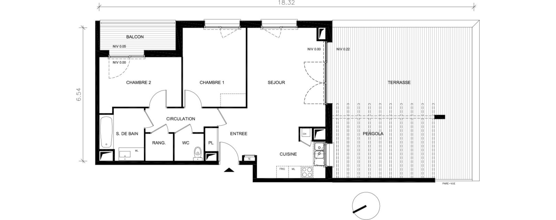 Appartement T3 de 66,40 m2 &agrave; Petit-Couronne Centre