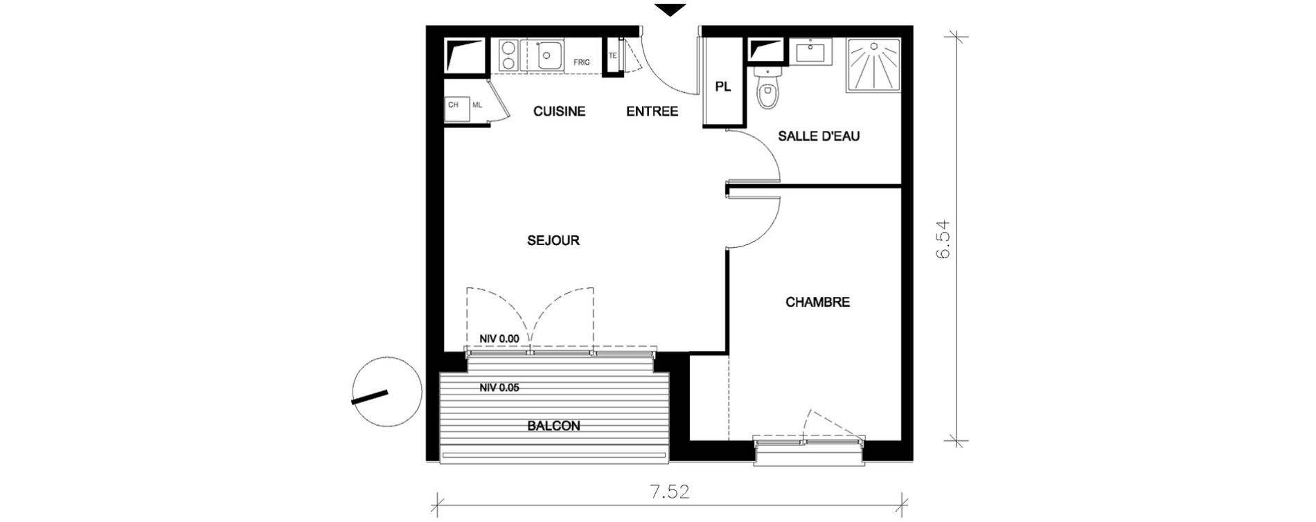 Appartement T2 de 41,25 m2 &agrave; Petit-Couronne Centre