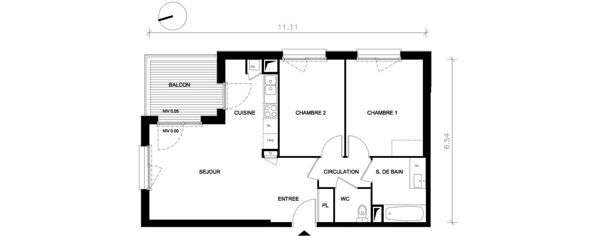 Appartement T3 de 61,78 m2 &agrave; Petit-Couronne Centre