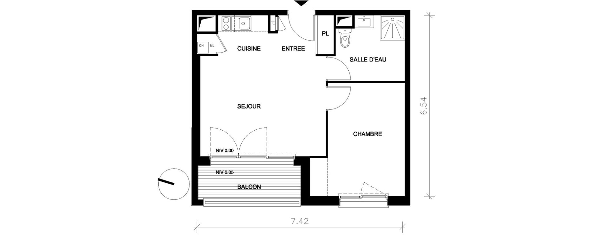Appartement T2 de 41,33 m2 &agrave; Petit-Couronne Centre