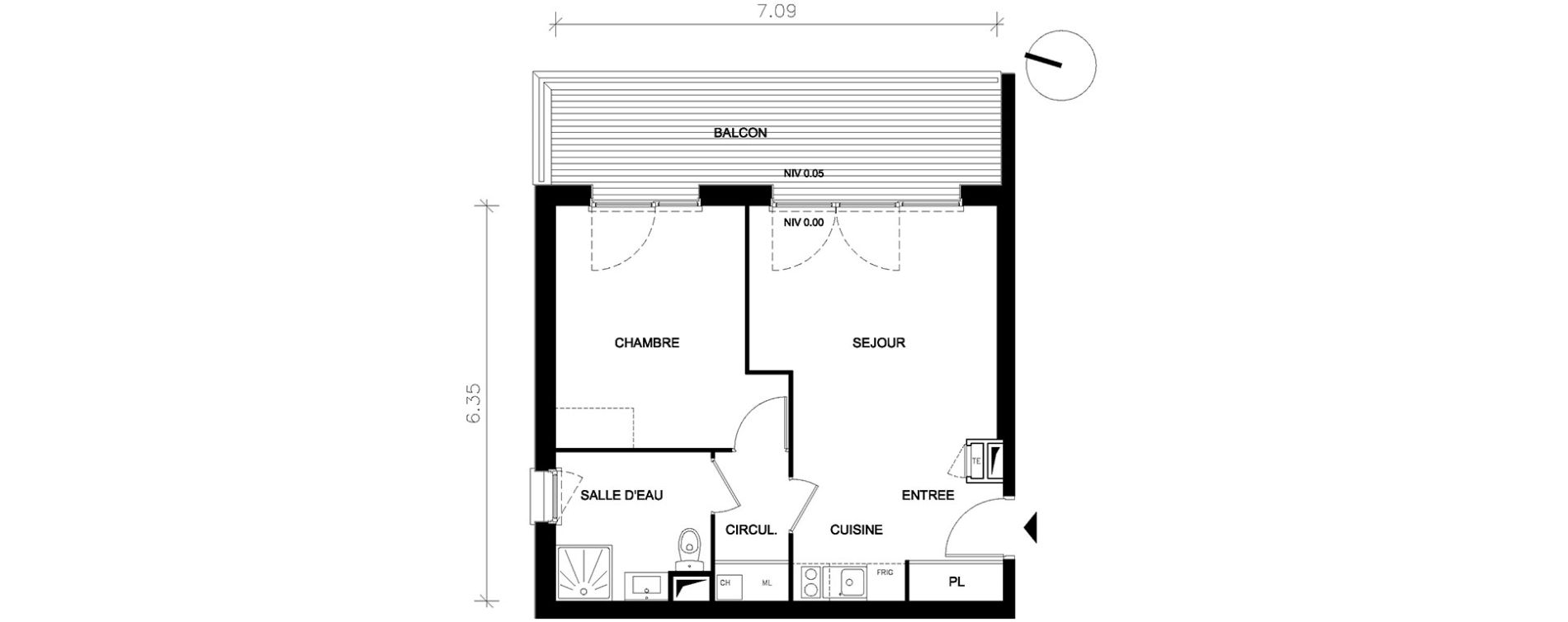 Appartement T2 de 43,85 m2 &agrave; Petit-Couronne Centre