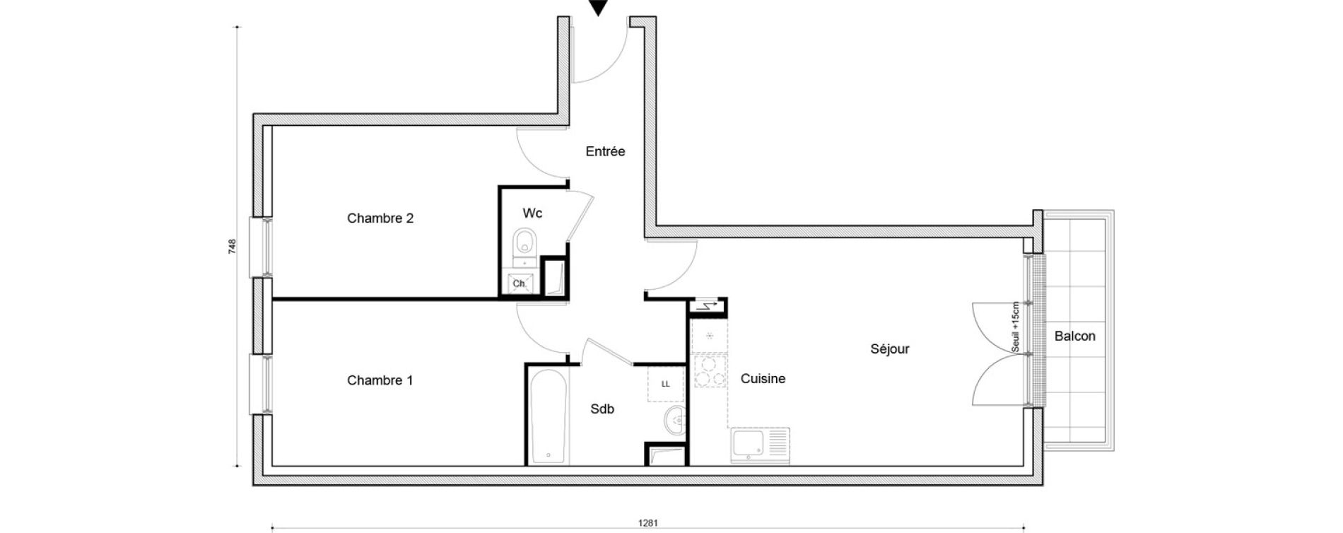 Appartement T3 de 62,23 m2 &agrave; Petit-Couronne Centre ville - archipel