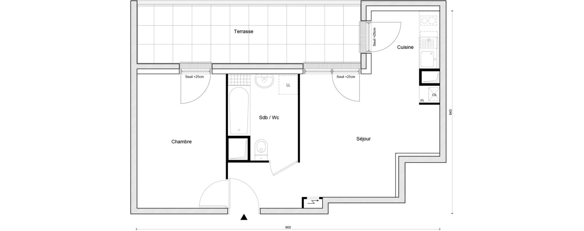 Appartement T2 de 40,32 m2 &agrave; Petit-Couronne Centre ville - archipel