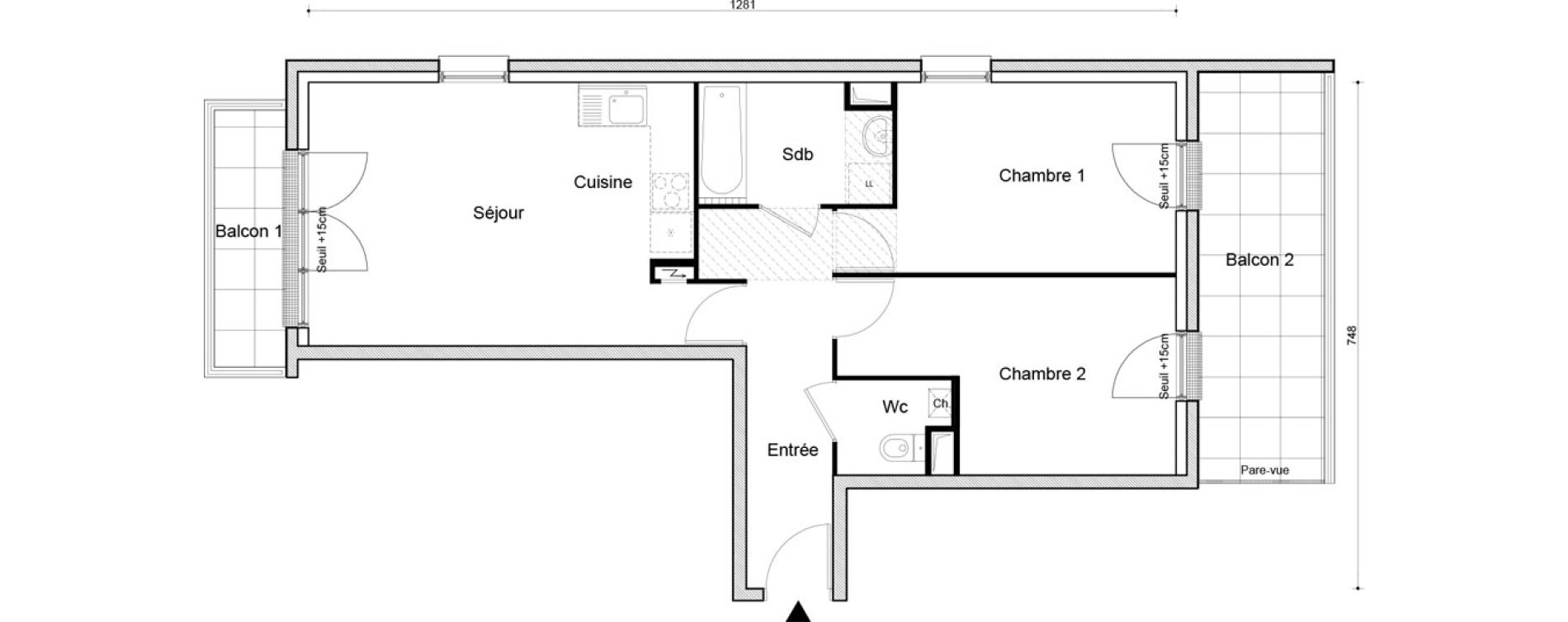 Appartement T3 de 62,21 m2 &agrave; Petit-Couronne Centre ville - archipel