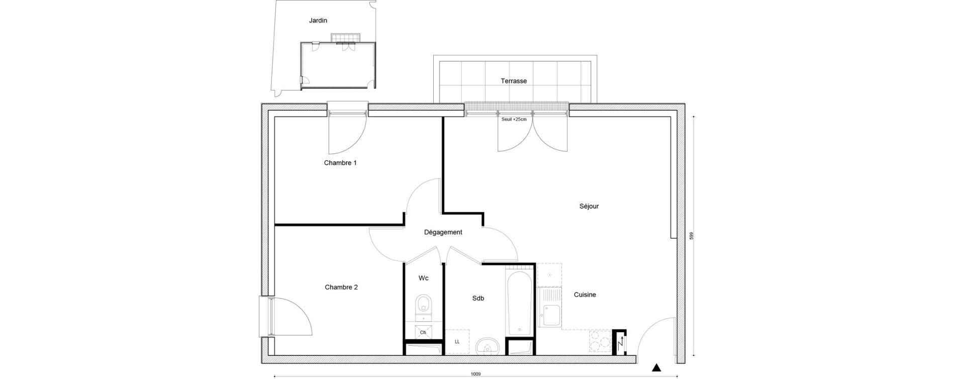 Appartement T3 de 58,02 m2 &agrave; Petit-Couronne Centre ville - archipel