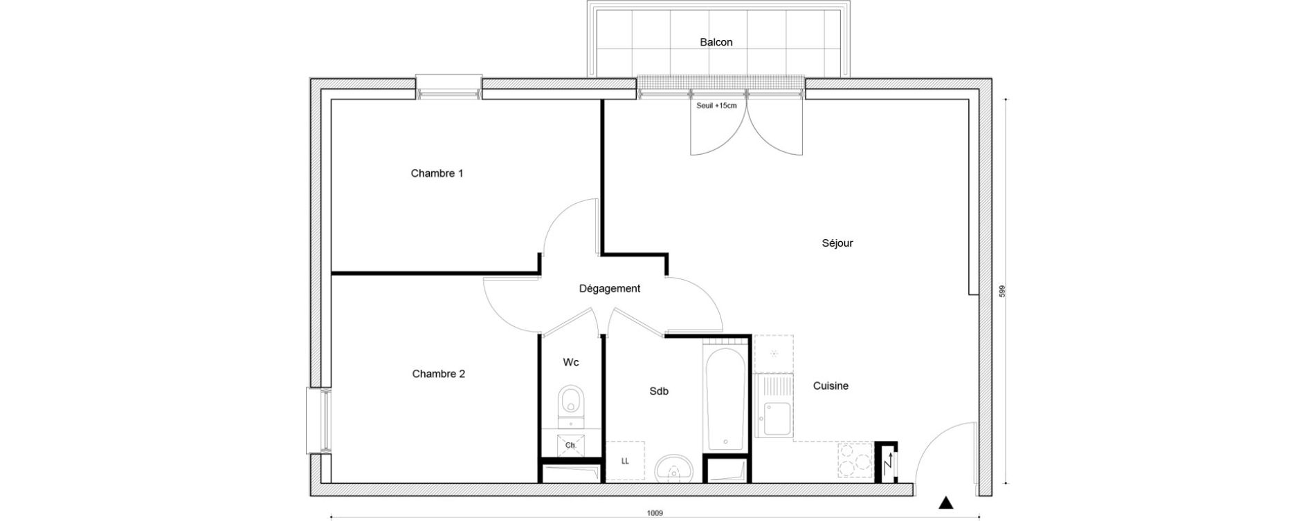 Appartement T3 de 58,02 m2 &agrave; Petit-Couronne Centre ville - archipel