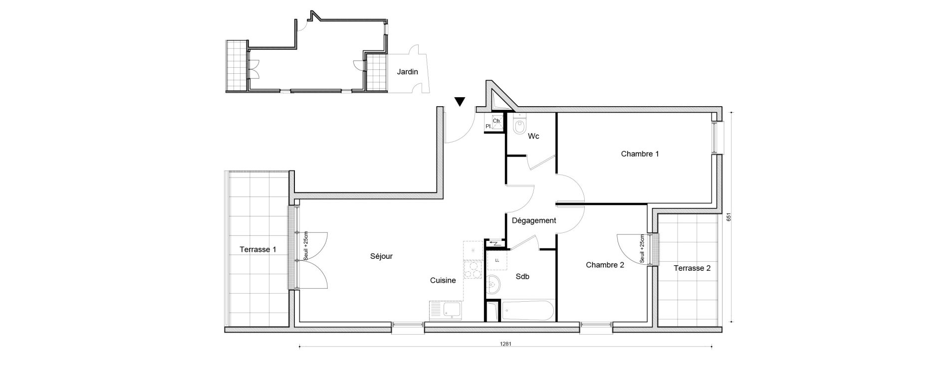 Appartement T3 de 62,46 m2 &agrave; Petit-Couronne Centre ville - archipel