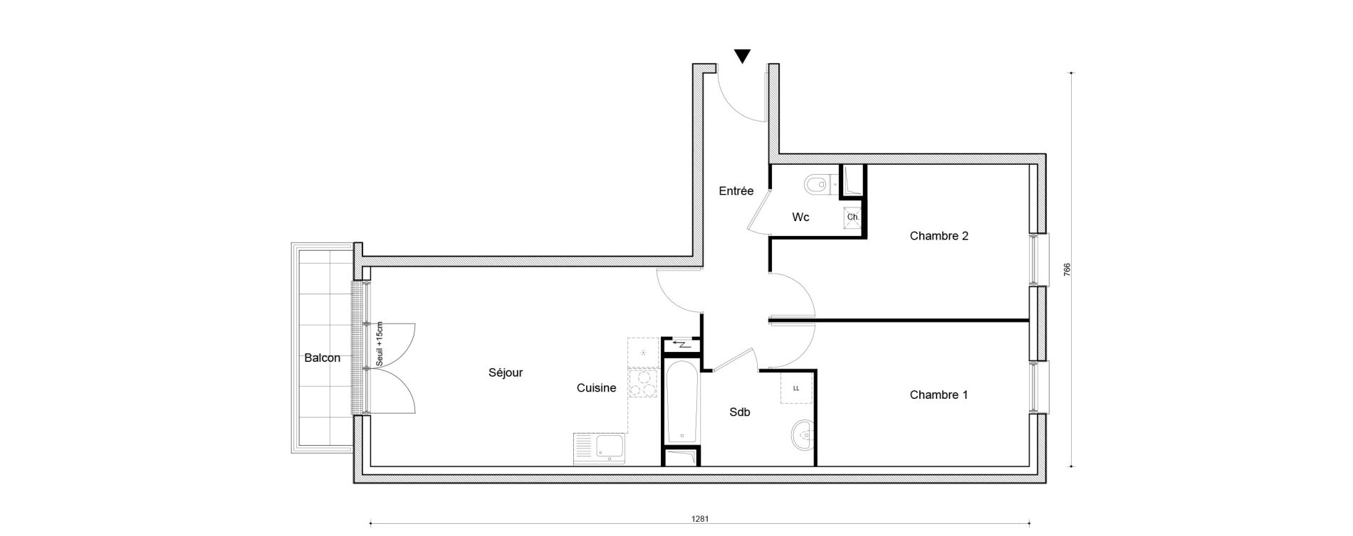 Appartement T3 de 62,82 m2 &agrave; Petit-Couronne Centre ville - archipel