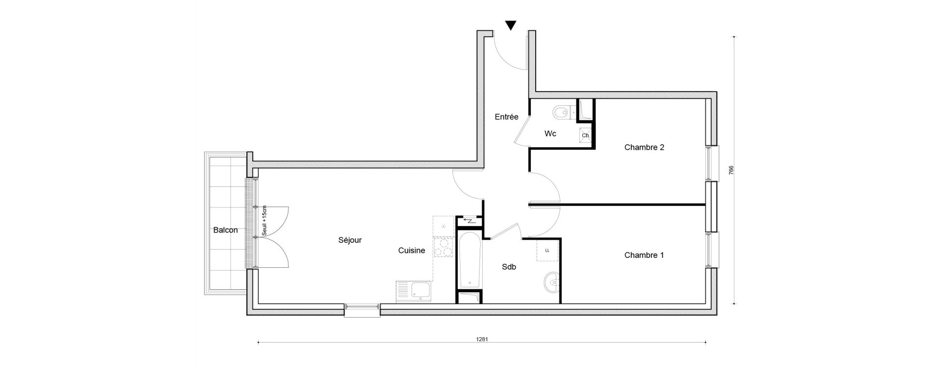 Appartement T3 de 62,82 m2 &agrave; Petit-Couronne Centre ville - archipel