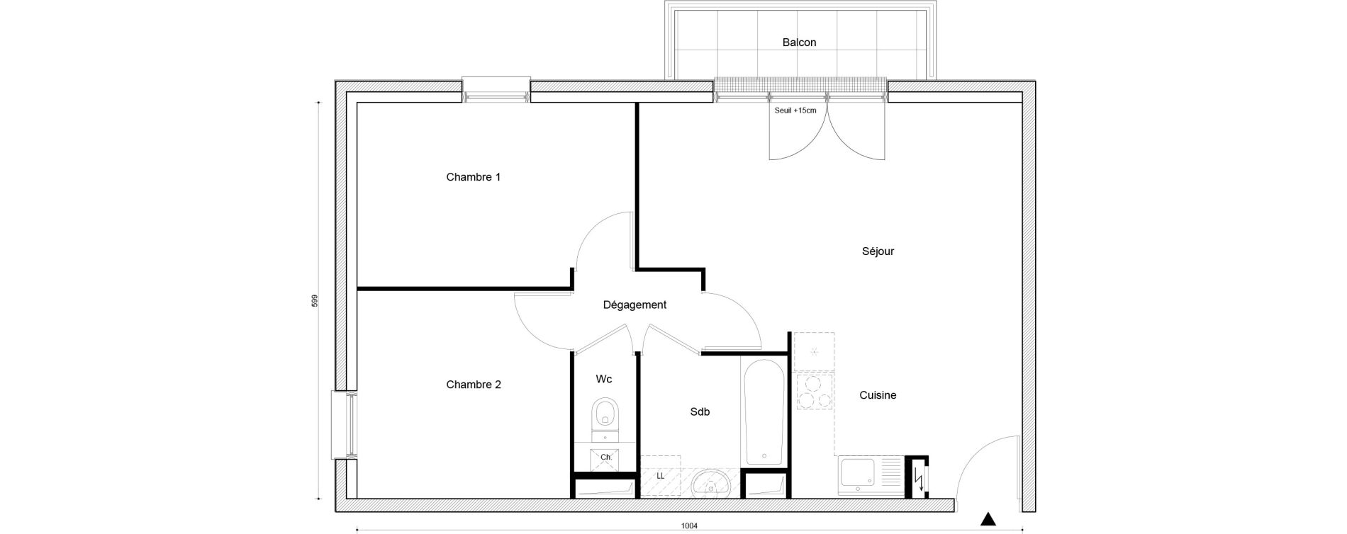 Appartement T3 de 58,19 m2 &agrave; Petit-Couronne Centre ville - archipel