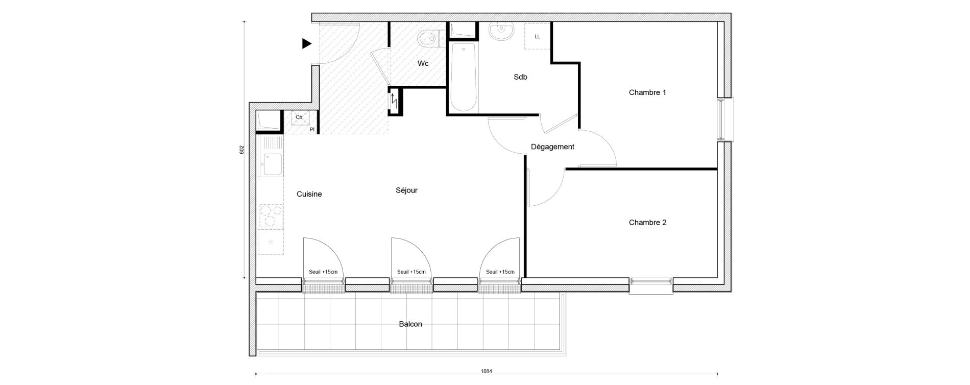 Appartement T3 de 60,23 m2 &agrave; Petit-Couronne Centre ville - archipel