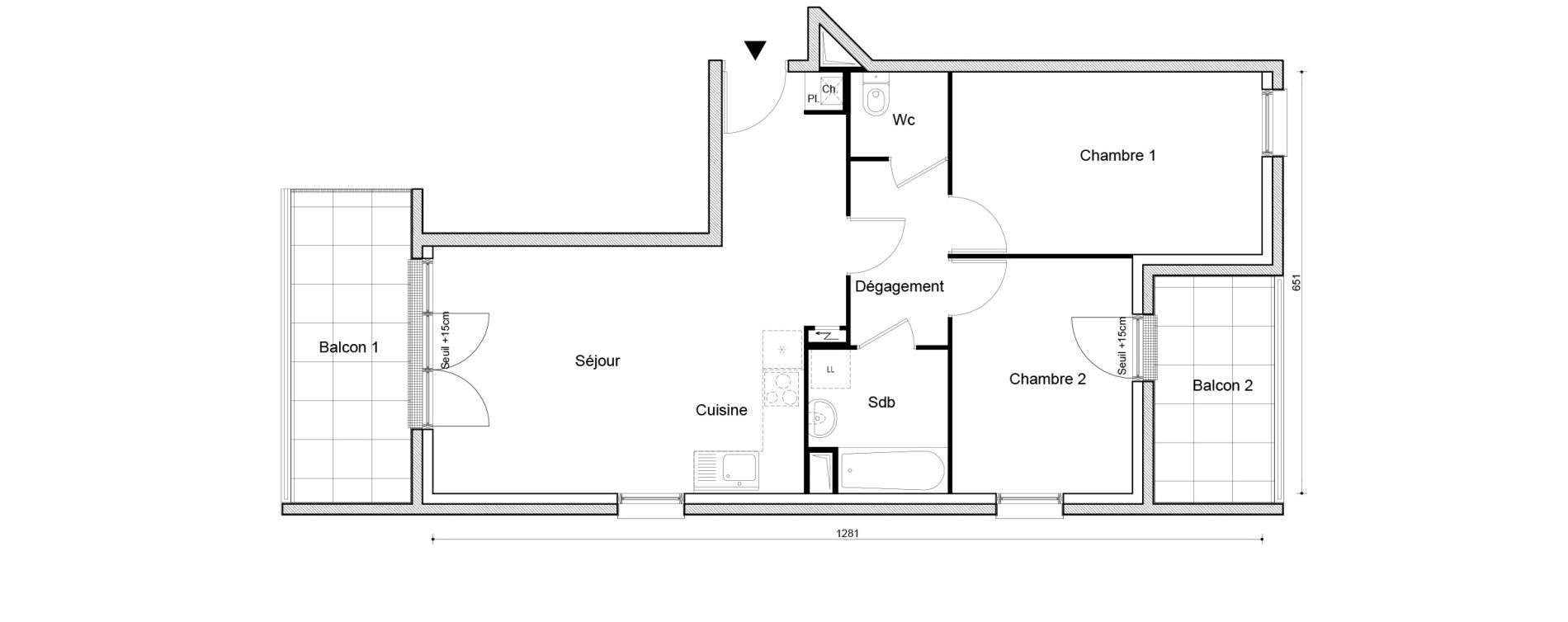 Appartement T3 de 62,46 m2 &agrave; Petit-Couronne Centre ville - archipel