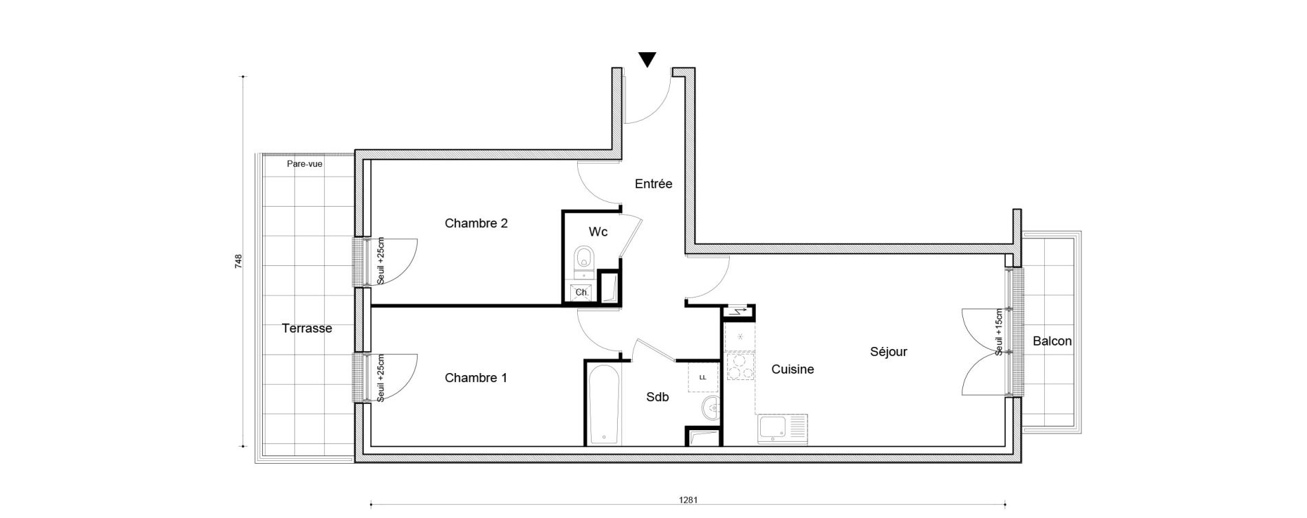 Appartement T3 de 62,23 m2 &agrave; Petit-Couronne Centre ville - archipel