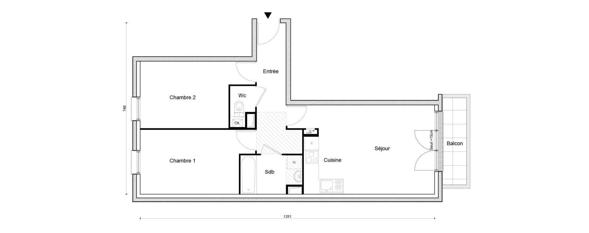 Appartement T3 de 62,23 m2 &agrave; Petit-Couronne Centre ville - archipel