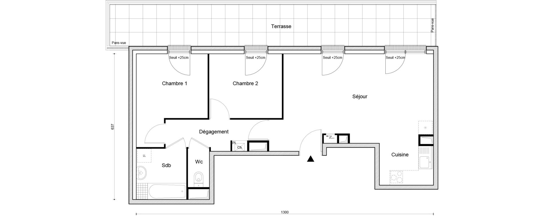 Appartement T3 de 62,09 m2 &agrave; Petit-Couronne Centre ville - archipel