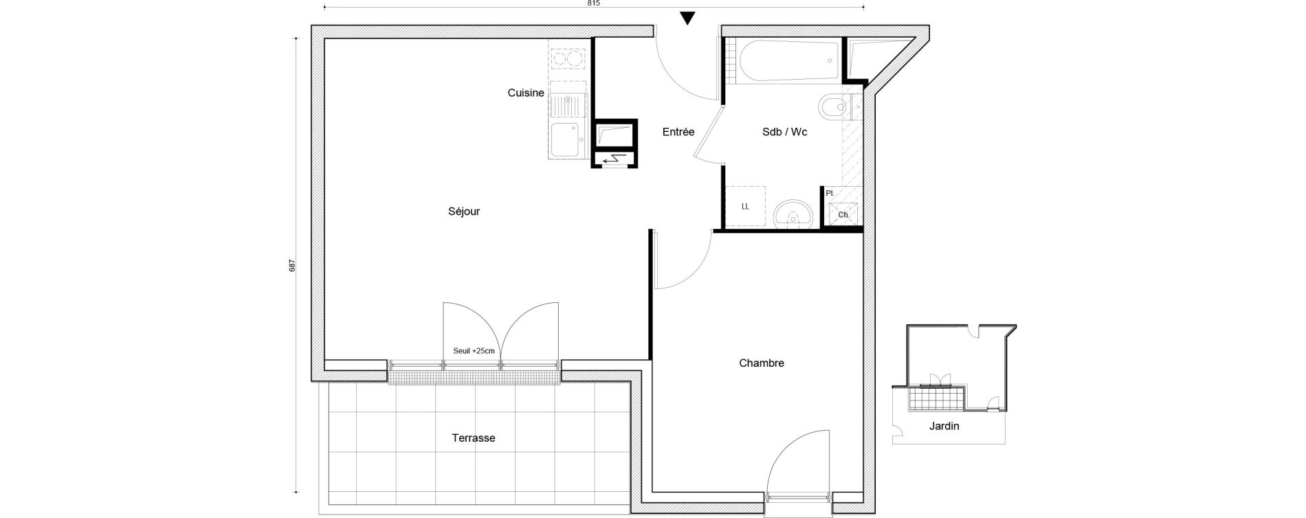 Appartement T2 de 44,85 m2 &agrave; Petit-Couronne Centre ville - archipel